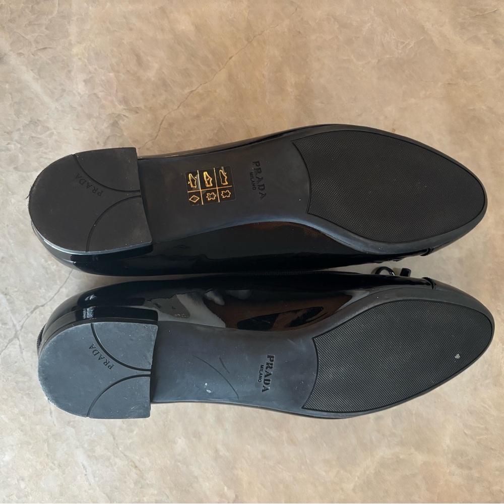 Prada Glossy Black Leather Footwear